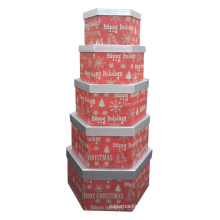 Hexagonal Shape Christmas Gift Cardboard Paper Storage Box